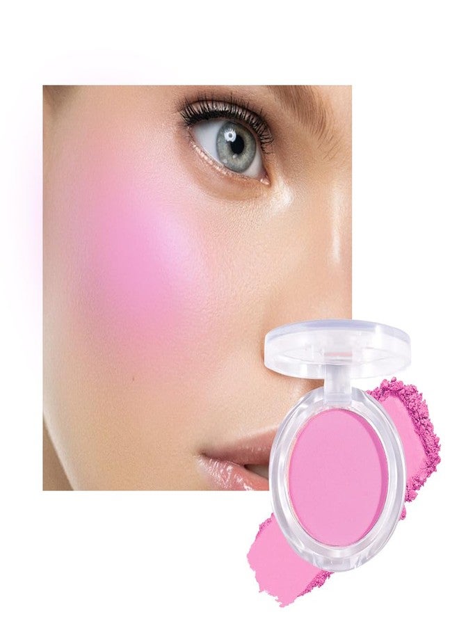 HHLTOH Matte Powder Blush for Cheeks – Long Lasting Natural Face Blusher Makeup, Lightweight Blendable Cheek Color for Women, Vegan & Cruelty-Free – #01 Pale Pink